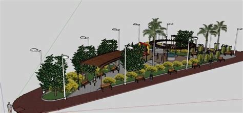 Park 3d Skp Model For Sketchup Architecture Portfolio Layout Park