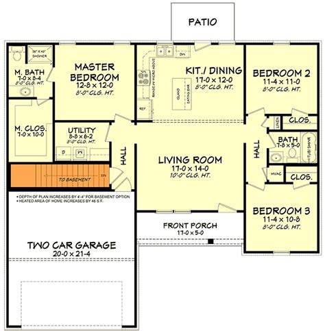 3 Bedroom Ranch With Basement Floor Plans Flooring Tips