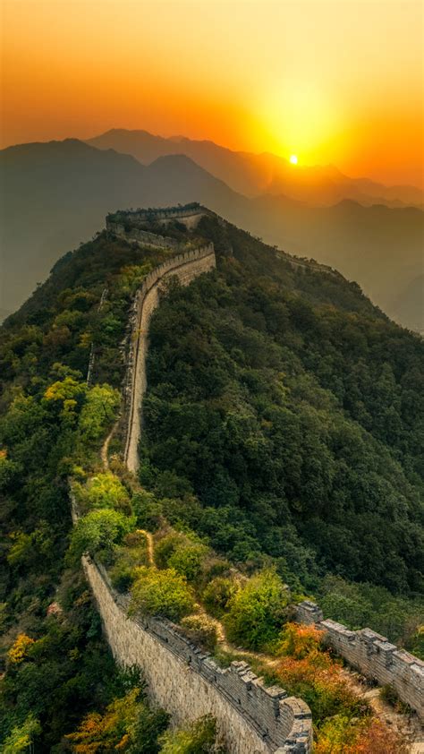 Great Wall Of China Sunset 5k Wallpapers Hd Wallpapers Id 28183