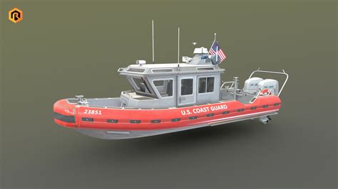 Coast Guard Rescue Boat Buy Royalty Free 3d Model By Rescue3d Assets