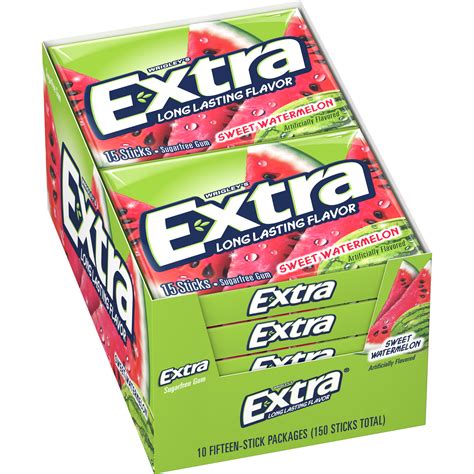 Extra, Sugar Free Sweet Watermelon Chewing Gum,10 Ct - Walmart.com
