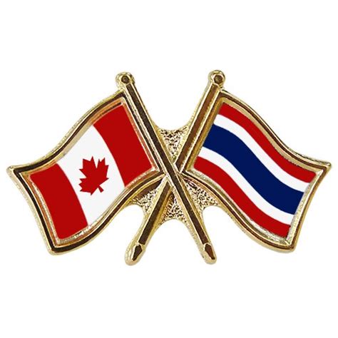 Canada Thailand Crossed Pin Crossed Flag Pin Friendship Pin