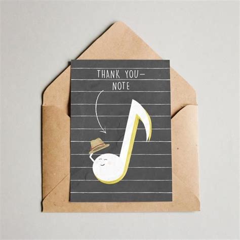 Thank You Card With Envelope Thank You T Music Illustration Thank