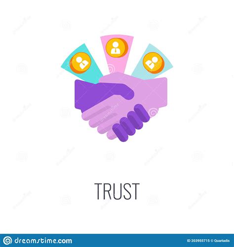 Trust Icon Loyalty To The Brand Company And Product Stock Vector