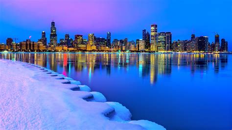 Chicagos Winter Skyline At Dawn Cold Winter Dawn At Chica Flickr