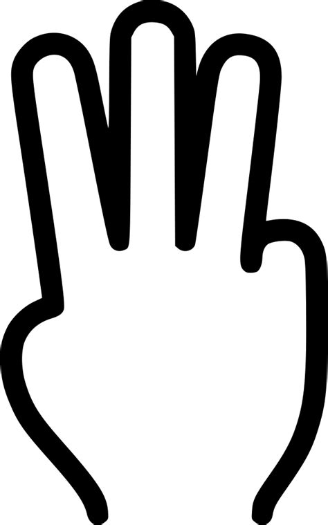 Finger Clipart Three Finger - Free Finger Number Icon - Png Download - Full Size Clipart ...