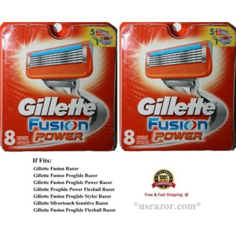 16 fusion power razor blades refills shaver cartridge gillette 4 8 fit flexball