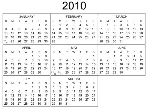 2010 Calendar Fotolip
