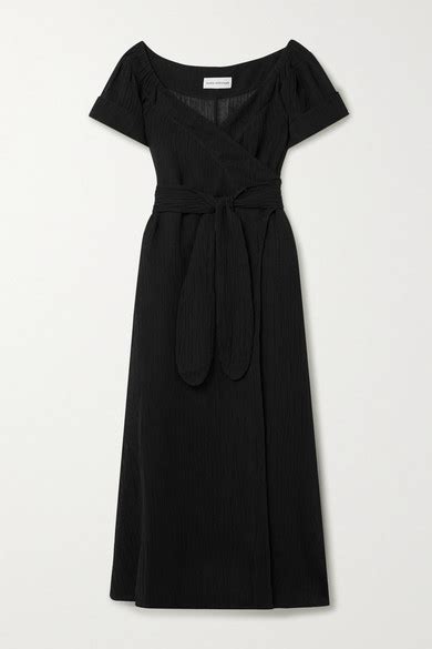Mara Hoffman Net Sustain Adelina Crinkled Organic Linen And Cotton Blend Gauze Wrap Maxi Dress