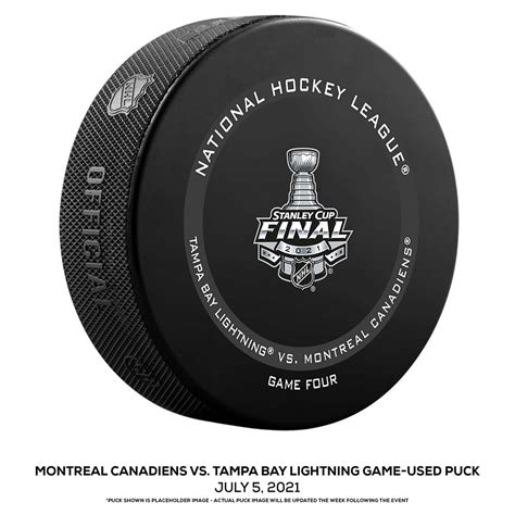 Tampa Bay Lightning Vs Montreal Canadiens Game Used Puck From Game 4