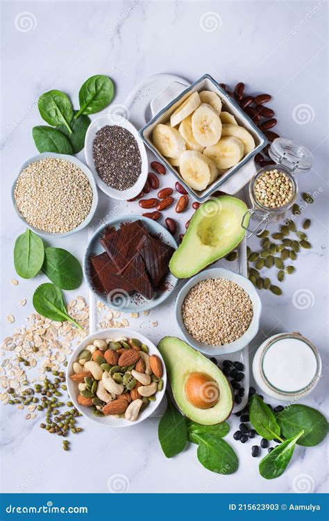 food rich in magnesium healthy eating and dieting stock image image of heart body 215623903