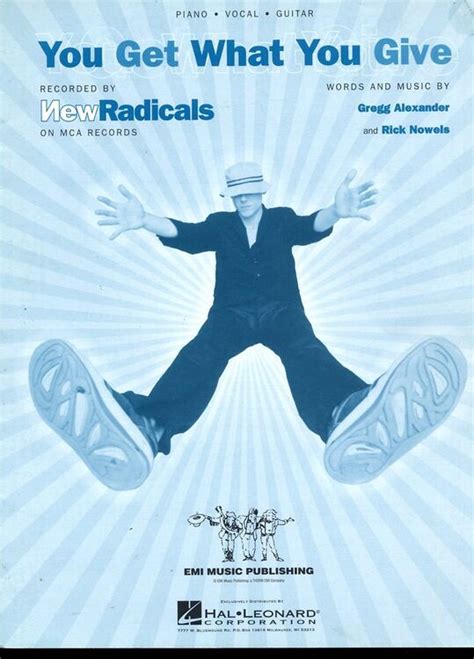 You Get What You Give Featuring New Radicals Piano Vocal Guitar