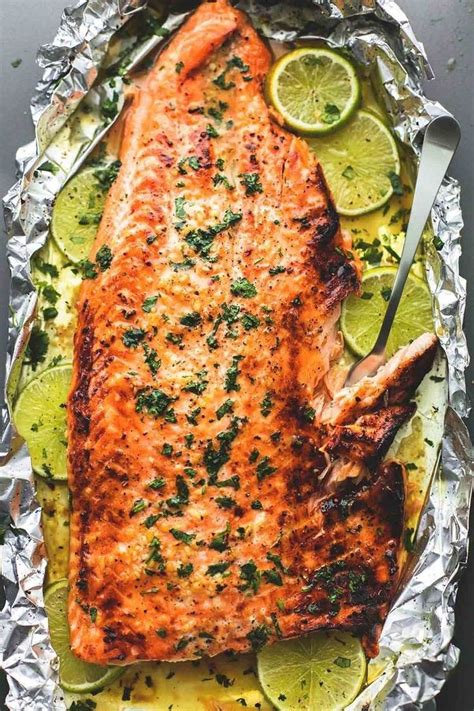 Since i've been craving tangy, citrusy flavors, i couldn't imagine a more delicious sounding combination than honey, lime, cilantro and a kick of. baked honey cilantro lime salmon in foil | Salmon dishes ...