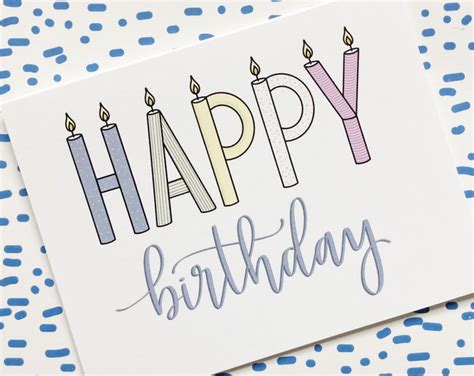 Happy Birthday Card Aesthetic Squiggles Etsy