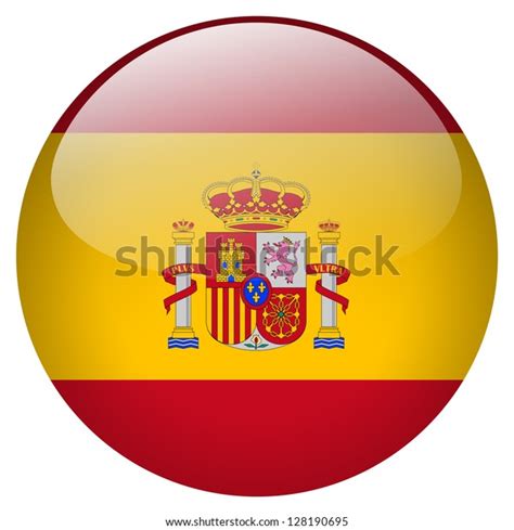 Spain Flag Button Stock Illustration 128190695
