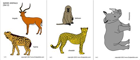 Safari Or African Savanna Animals Free Printable Templates And Coloring