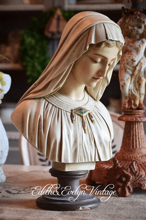 Vintage Daprato Blessed Mother Bust Statue Virgin Mary Etsy