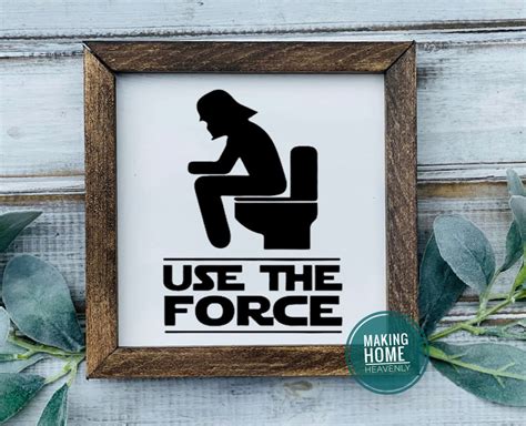 Use The Force Star Wars Bathroom Sign Darth Vader Disney Etsy