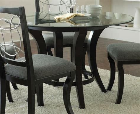 coole möbel graue stühle gläserner esstisch rund glass round dining table round glass