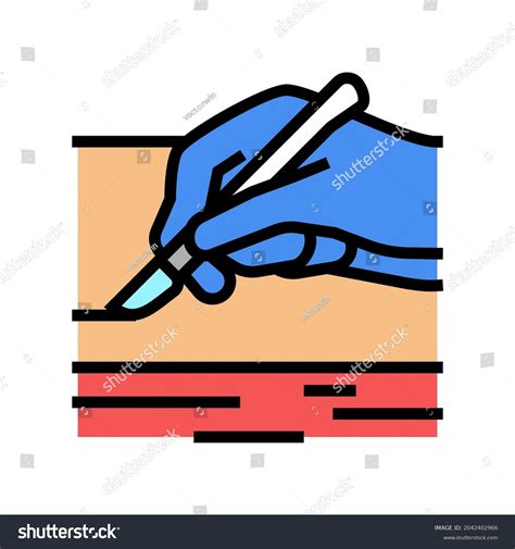 Incision Surgery Color Icon Vector Incision Stock Vector Royalty Free
