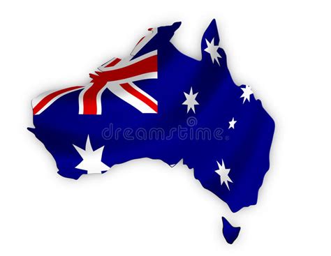 mapa de australia en el dibujo de la bandera de australia stock de ilustración ilustración de