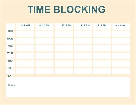 Printable Time Blocking Templates Updated For Off
