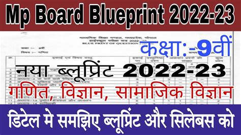 Class 9th Blueprint 2022 23 Mp Board Class 9th Blueprint 2022 23 Mp Board Blueprint 2023