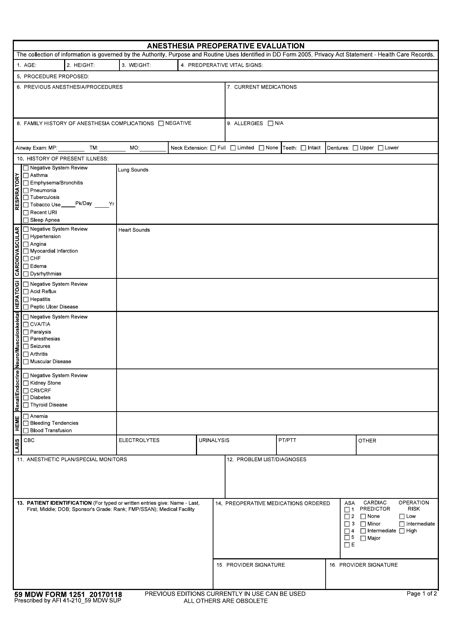 59 Mdw Form 1251 Fill Out Sign Online And Download Fillable Pdf
