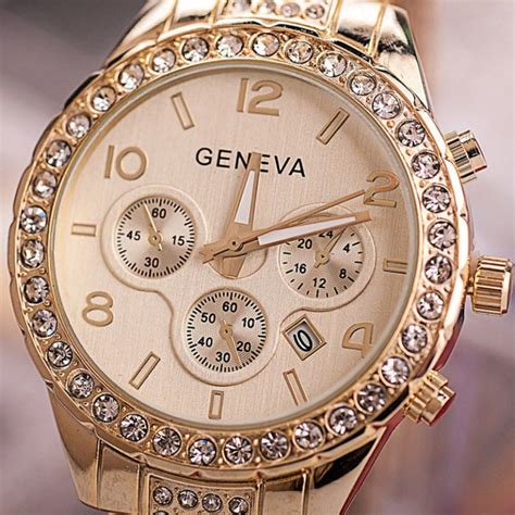 14k Gold Geneva Cz Diamond Watch Deez Grillz