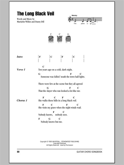 The Long Black Veil Partituras Johnny Cash Guitarra Acordes Letras