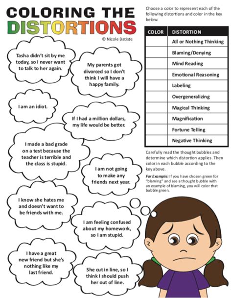 Thought Distortions Worksheet Studying Worksheets