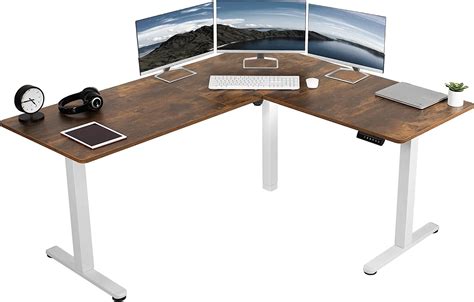 Vivo Electric Height Adjustable 63 X 55 Inch Corner Stand Up Desk