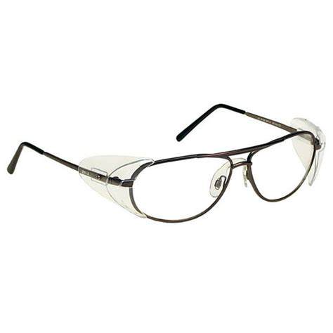 Glass Safety Glasses In Aviator Metal Frame With Removable Side Shields 62 14 135mm Eye Size