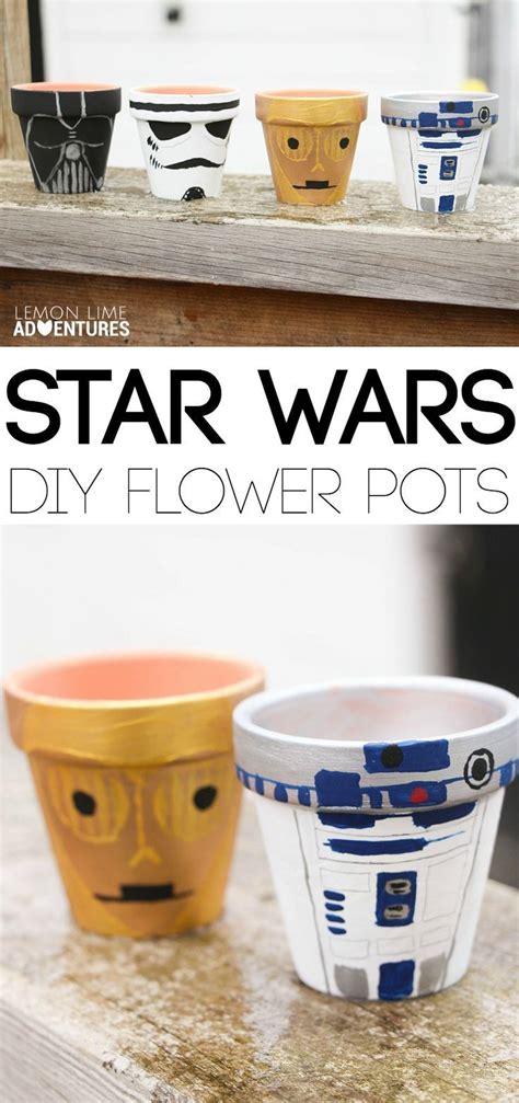 Diy Star Wars Garden Pots Star Wars Diy Star Wars Crafts Diy Flower