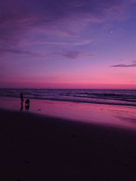 sunset beach purple sky sunset beach