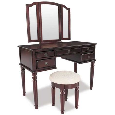 3pc Vanity Set With Mirror And Stool 5052CH AFW Com