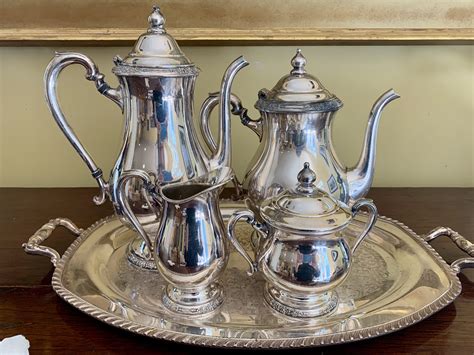 Silver Plate Tea Coffee Service Set Vintage Camille Silver Plate