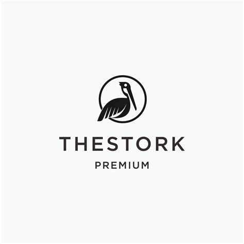 The Stork Logo Icon Flat Design Template Vector Art At Vecteezy