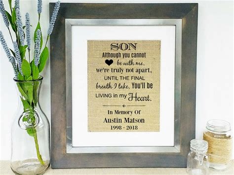 Loss Of Son Death Of Son Child T For Parents Sympathy T Etsy