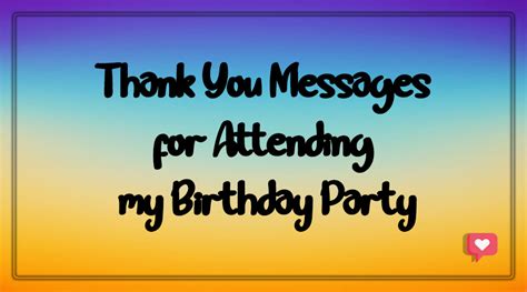Birthday Party Thank You Messages