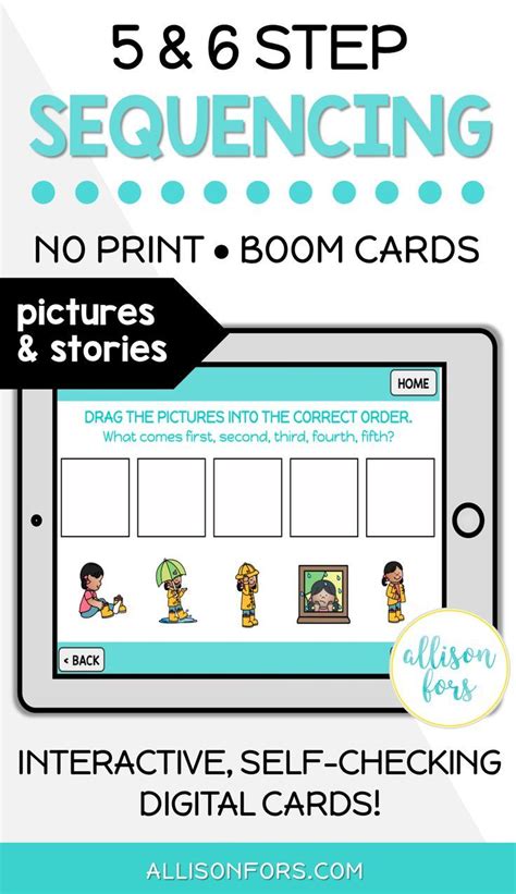 5 6 Step Sequencing Boom Cards ️ Speech Therapy Distance Learning