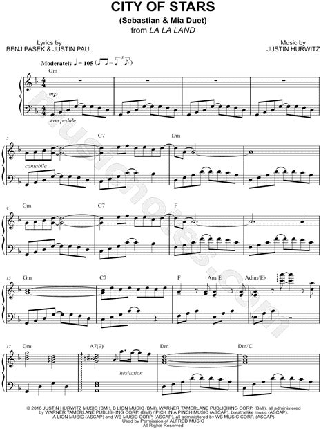 La la land sheet music city of stars sheetmusic freecom. The Theorist "City of Stars" Sheet Music (Piano Solo) in D Minor - Download & Print | Piano ...