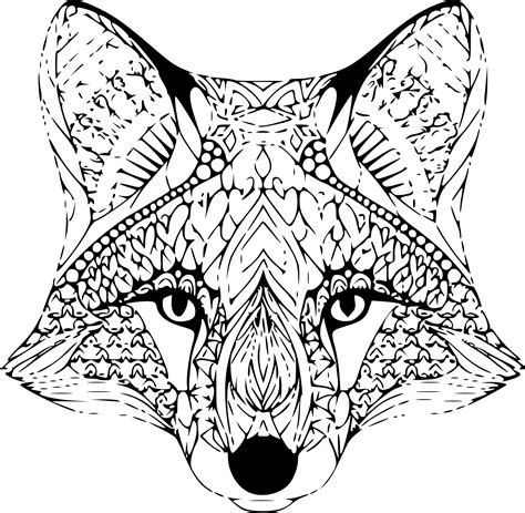 Coloriage anti-stress renard à imprimer