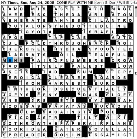 *before today, bai was typically clued via actress bai ling. Rex Parker Does the NYT Crossword Puzzle: "COME FLY WITH ...