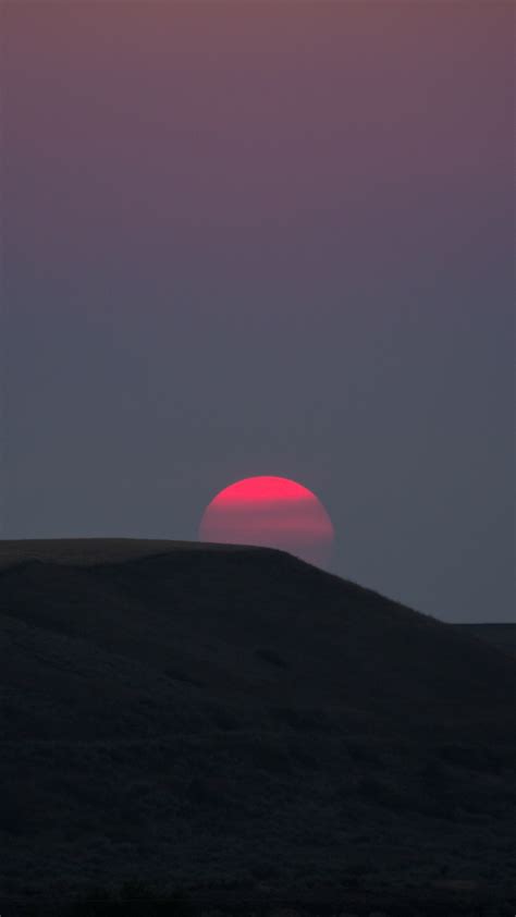 1080x1920 Red Sun Landscape Sunset Dark 5k Iphone 76s6 Plus Pixel Xl