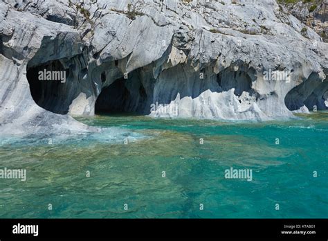 Marble Caves On The Shore Of Lago General Carrera Along The Carretera