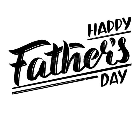 Fathers Day Calligraphy In Black And White Stock Vector Illustration