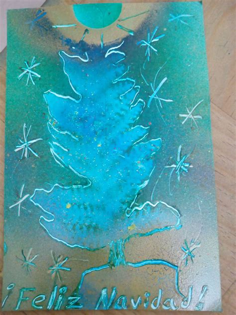 Tarjetas navideñas con spray 2