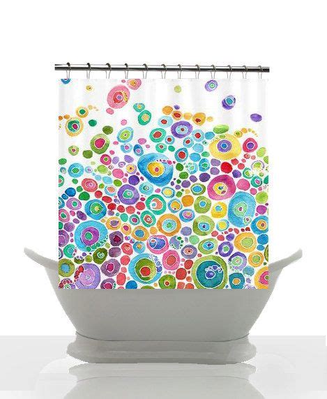 Colorful Circles Shower Curtain Inner Circle Design Popular Etsy