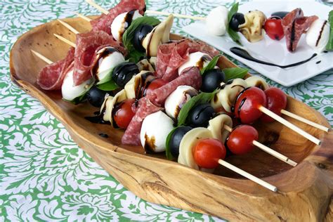 This recipe for antipasto salad is loaded with italian meats, cheese and veggies, all tossed in a homemade zesty dressing. Antipasto Skewers - livelovepasta